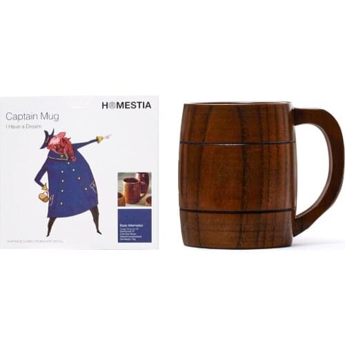 Creative Handcraft DIY Wooden Milk Coffee Mug Jujube Wood Tea Beer Tumbler Mug Handle Water bottle Eco Friendly Good for Health