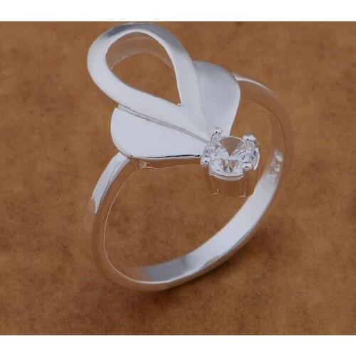 AR595 Trendy wholesale r ring, r fashion jewelry, smooth double heart /azjajqqa azqajqxar plated