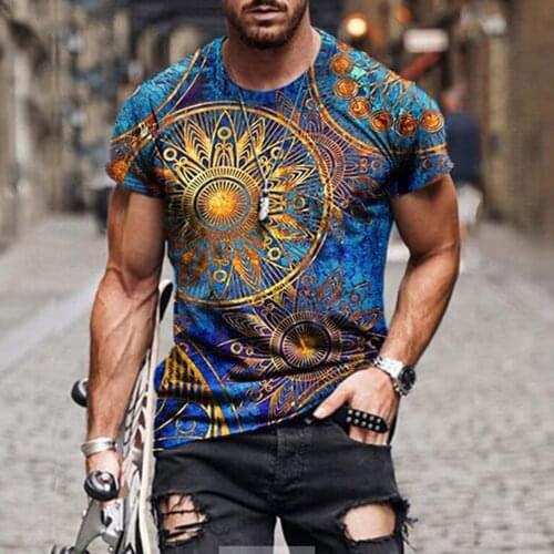Funny Printing T-shirts Men Vintage Short Sleeved Tops Casual Loose Breathable Mens T-shirt Fashion Hawaii Beach Tops