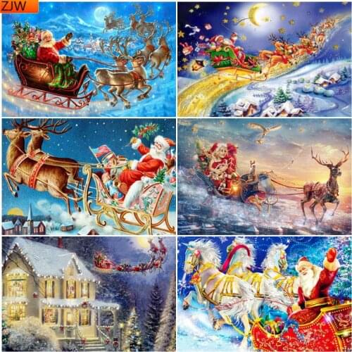 Diamond Painting Full Square Christmas Diamond Embroidery Santa Claus Cartoon Cross Stitch Kits Home Decor