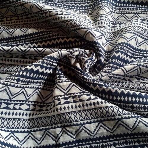 NF-11 100*148cm The New Stripe Geometric Jacquard Fabric Wave Cotton Linen Handicraft Creative Household Fabrics For Sofa Shoes