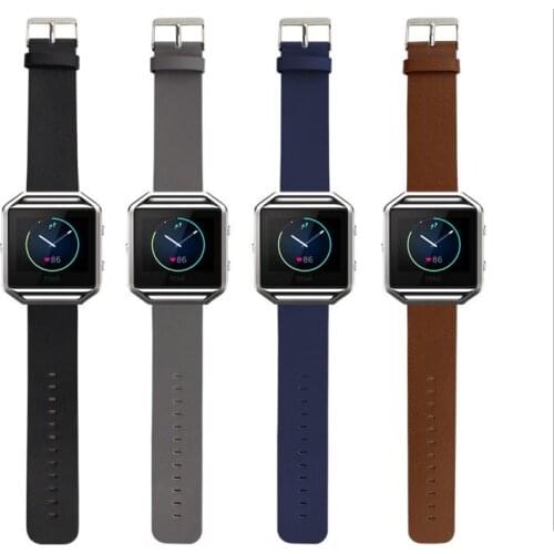 2016 New Arrivals Top-Quality Genuine Leather Bracelet Watch Bands Strap for Fitbit Blaze Activity Tracker Smart Watch