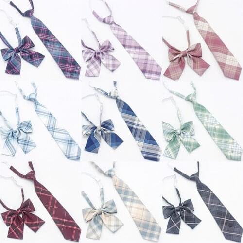 New Fashion JK Ties Set for Girls Jk Uniform Women Casual Plaid Necktie Japanese Style Neckwear School Student Cute Accessories