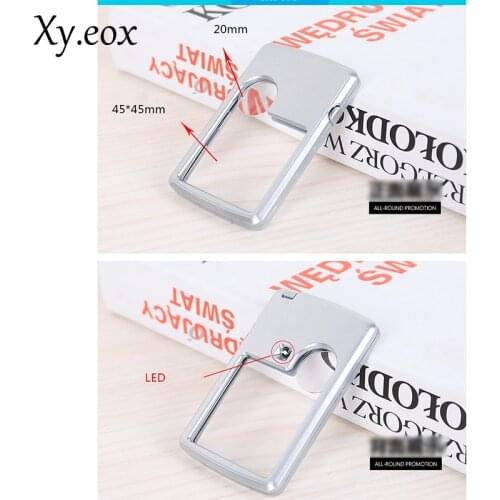 New Rectangle Credit Card Sized Magnifier LED Light Magnifying 3X 6X + Leather Case