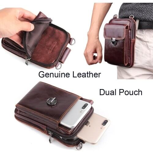 Genuine Leather Pouch Shoulder Belt Mobile Phone Case Bags For Huawei Mate 10 Lite,Nova 2i,Honor 9i/7X,Maimang 6,Mate 10 Pro
