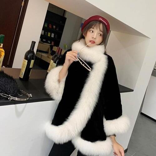Fake Fur Coats Women Cloak 2021 Autumn Winter New Plus Size Imitation Mink Cape Jacket Ladies Thicken Warm Poncho Femme Outwear