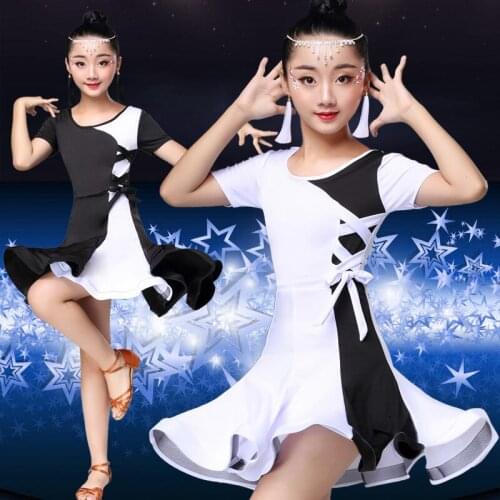 2019 Girls Latin Dance Dress Costumes Child Ballroom Dance Costume Salsa Latin Dance Dress For Girls Latin Dancing Dress
