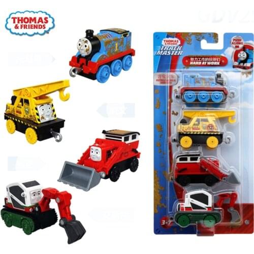Trackmaster Diecast Thomas and Friends Train Alloy 4 Loaded Boys Toys for Kids Car Genuine Carriage Children Toy Red Truck Gift