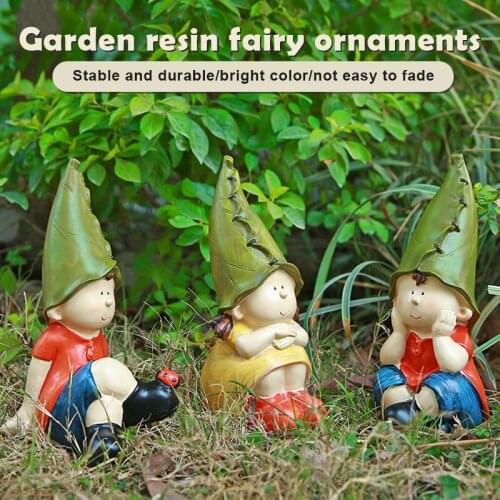 Resin Crafts Mini Dwarf Statue Decor For Garden Decoration Including Indoor And Outdoor Garden Couple Elves Ornaments He