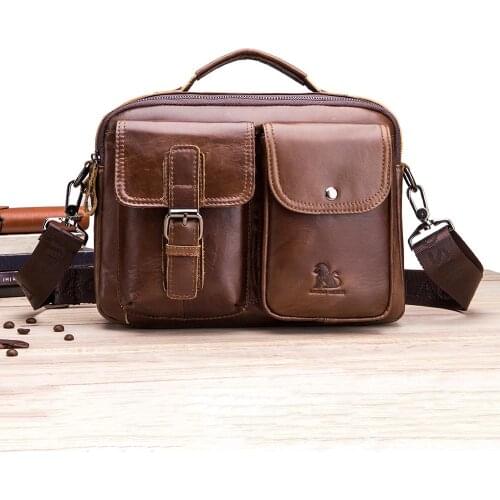 Men Business Briefcase Vintage Genuine Leather Laptop Messenger Bag Cowhide Big Capacity Tote Office Handbag Men Briefcase