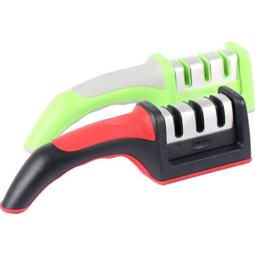 Professional Knife Sharpener Quick Sharpener 3 Stages Sharpener Knife Grinding Non-Slip Rubber Base Kitchen Sharpening Tools