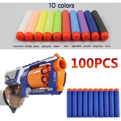 100pcs/set for Nerf Bullets Soft Hollow Hole Head 7.2cm Refill Darts Toy Gun Bullets for Nerf Series Blasters Kid Outdoor Toys