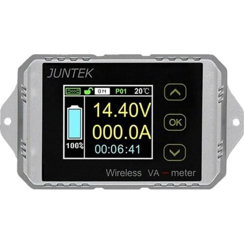 JUNTEK VAT1300 100V 300A Wireless Voltage and Current Meter Car Battery Monitoring Battery Coulomb Counter VA Meter