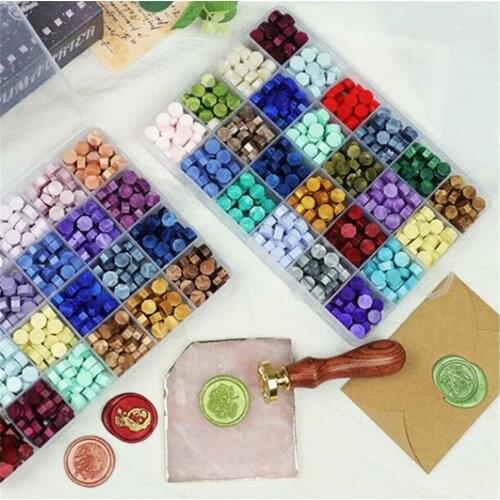 DIY Scrapbooking Wedding Decorative Invitation Sealing Vintage Octagonal Sealing Wax Tablet Set with Spoon Sealing Stamp