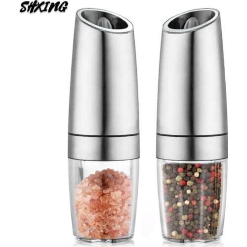 SHXING 2pcs/set Electric Pepper Grinder Salt and Pepper Grinder Spice Mill Molino De Pimienta Pepper Mill Kitchen Accessories