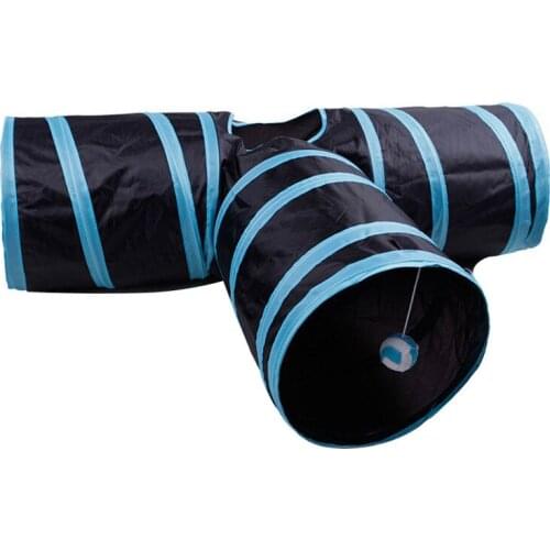 Foldable 3 Holes Pet Cat Tunnel Toys Indoor Outdoor Pet Cats Training Toy Kitten Rabbit Funny Cat Tunnel House Animal Play Toys