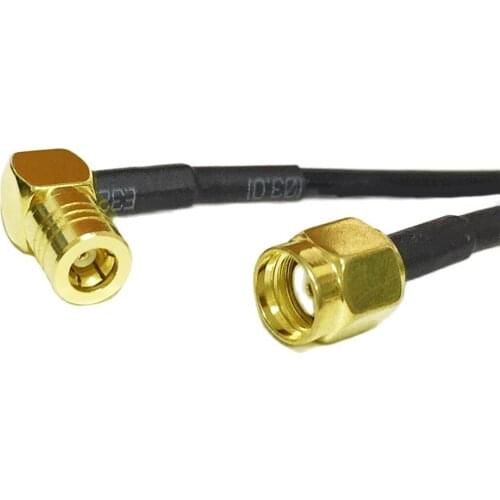 Extension cable RP-SMA Male Plug Switch SMB Female 90 degree Right Angle jumper cable RG174 Wholesale 20CM 8" Adapter