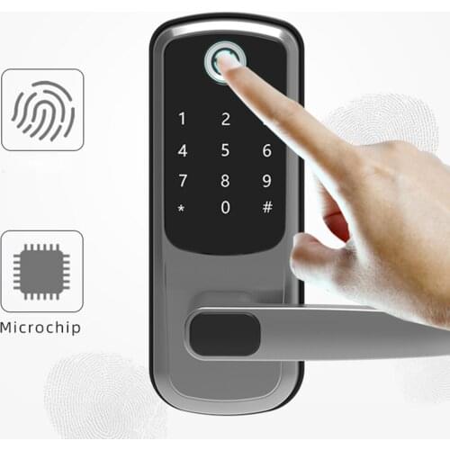 Smart Lock, 5-in-1 Keyless Entry Door Lock with Bluetooth, Biometric Fingerprint and Touch Digital Keypad, Smart Door Lock
