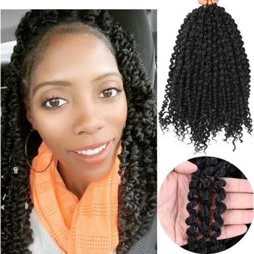 Full Star 14" Bouncy Pre-Twisted Crochet Hair Curly Black Brown Burgundy Twisted Crochet Braids Hair Extensions Spring Twist
