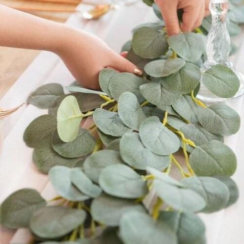 5 packs Green Eucalyptus Wreath Artificial silk Eucalyptus Plant Vines for Wedding Birthday Decorations Baby Shower Party Decor