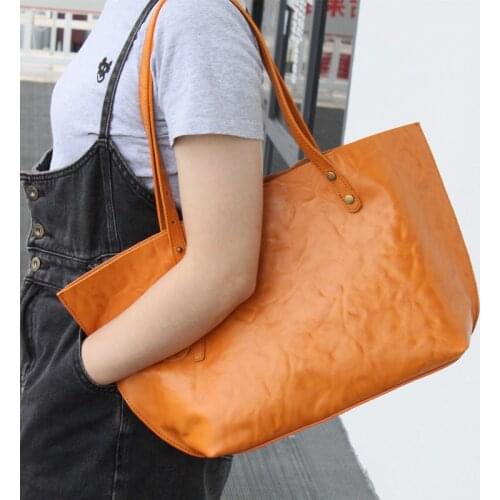 Vintage Women Bag Luxury Genuine Cow Leather Handbag Female Big Casual Tote Bag Daily Large Lady Simple Shoulder Shopping Bags