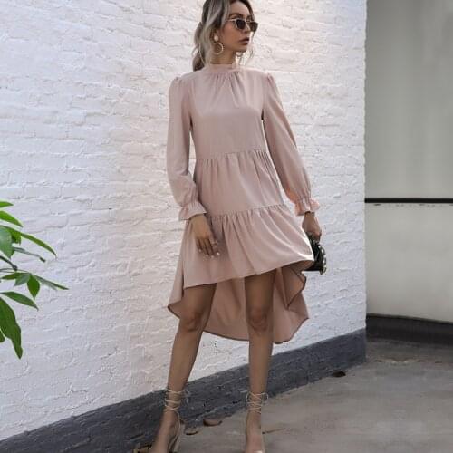 Woman Irregular Dress Spring 2021 Long Sleeve Elegant Dresses for Women Vintage Long Sleeve Dresses Vestidos Female Dress