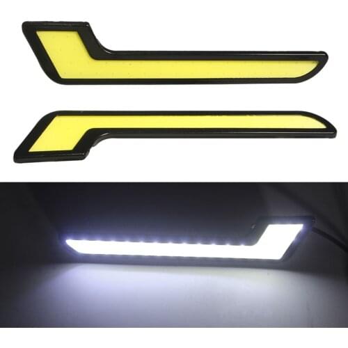 NHAUTP 1Pair High Power L-Shape COB DRL Car LED Daytime Running Lights Fog Lamp White DC12V