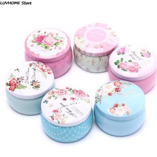 1PC Retro Floral Tin Can Lovely Mini Gift Jewelry Tin Box Cookie Candy Tea Storage Box Candy Gift Case