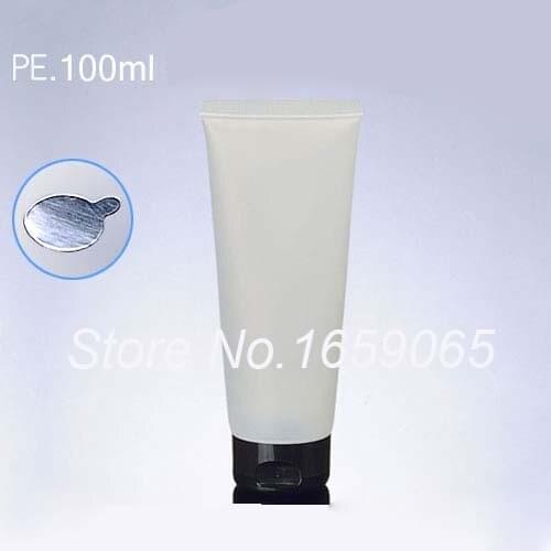100ml matt white Soft Storage Travel Cosmetic Containers Cream Lotion Refillable Bottles Empty Tubes w black Lid high quality