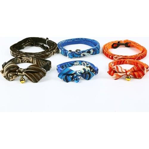 360 Sets /lot Bowtie Dog Collar and Leash Set Nylon Pet Puppy Collars Dogs Leash Walking Training Leash for Small Medium Dogs