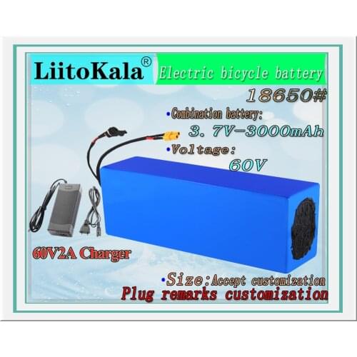 LiitoKala E-bike battery 60V 20ah 25ah 30ah 15ah 12ah li-ion battery pack bike conversion kit bafang BMS High power protection T