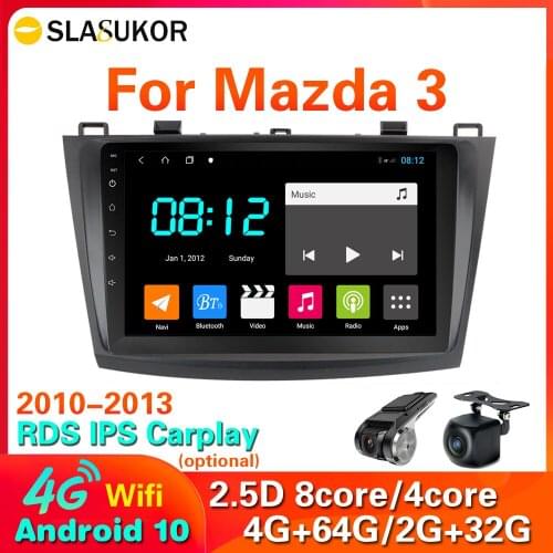 4G+64G WIFI IPS Android 10 DSP Car Radio stereo Multimedia Video Player For Mazda 3 bk 2004-2013 Mazda3 Navigation GPS 2din DVD