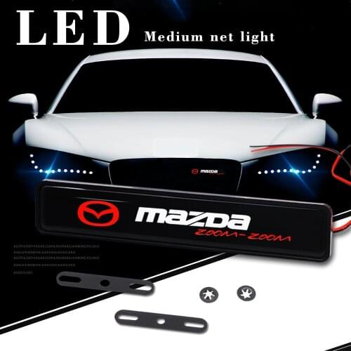 Car Sticker Front Hood Grille Emblem LED Decorative Light For Mazda 2 3 5 6 8 Cx-5 Cx5 Cx-7 Cx-3 CX-9 323 626 MX-5 Accessories