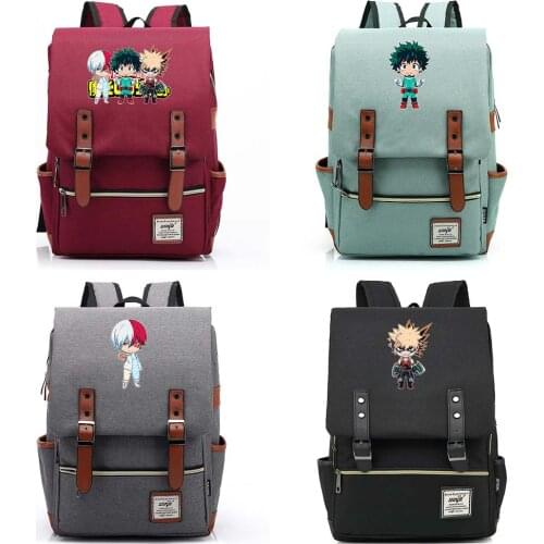 B3005 Fashion Cartoon Anime My Hero Buckle Children School bag Teenagers Student Schoolbags Women Bagpack Men Backpack