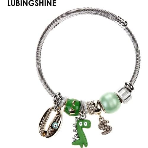 Fashion Heart Geometric Animal Charm Bracelets Bangles High Quality Stainless Steel Women Jewelry Cuff Bangles Wholesale Gifts