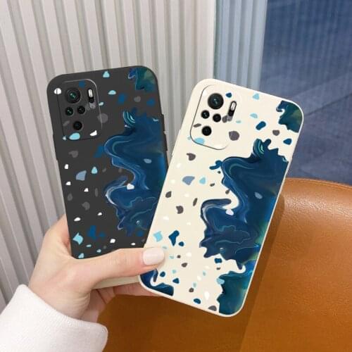 For Xiaomi Redmi Note 10 10S 9T 9 8 7 Case Color Block Graffiti Phone Cover Redmi9 9A 9T K40 K30 K20 Pro Shockproof Soft Case