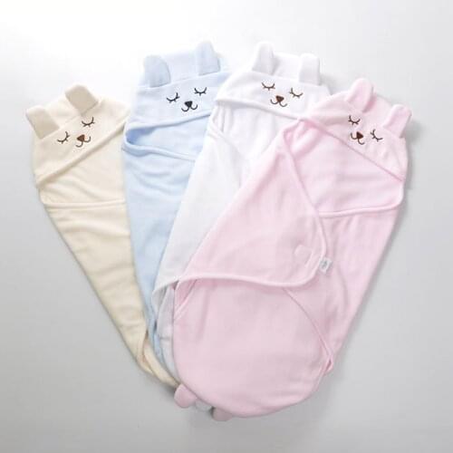 Baby Swaddle Blanket Quilt Shower Autumn Winter Warm Hooded Cartoon Print Gift Cotton Swaddles 0-12M