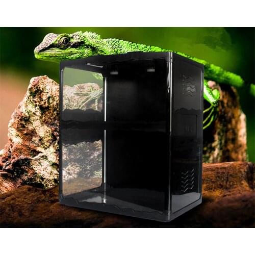 Double-layer foldable reptile box acrylic tempered glass assembly lizard chameleon tortoise Breathable save space Big landscape