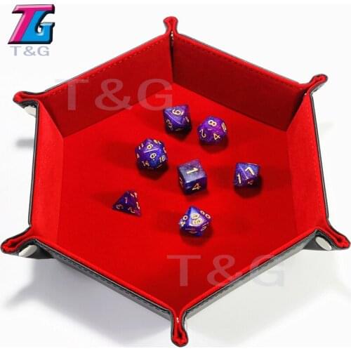 PU Leather Tray Double-sided Soft Velvet Easy To Use and Carry Foldable Accessory Favorites Dice Box Boardgame