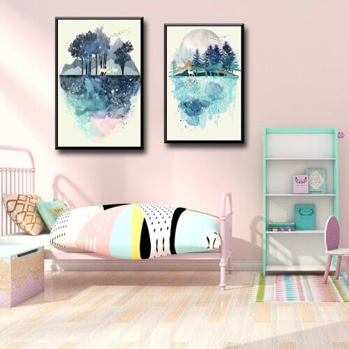 Art Fantasy Forest Landscape Wall Art Canvas Painting Nordic Posters And Prints Wall Pictures Living Room Decor Wall Decor