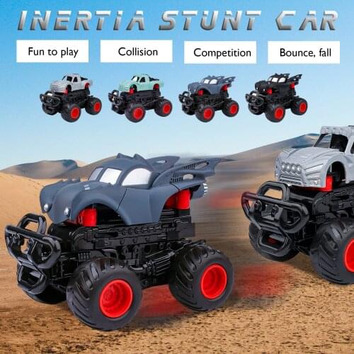 4Pcs Inertia-Stunt Bounce Deformation Car Off Road Model Car Vehicle Four-wheel drive inertia power Car Childrens Toy Gift