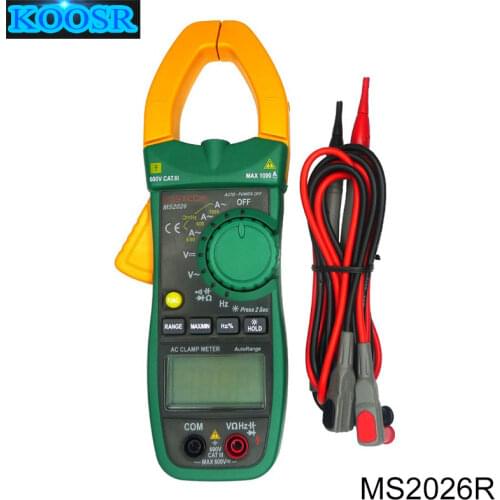 MASTECH MS2026R Auto & Manuale Gamma 6000 Conti Multimetro Pinza Digitale AC/DC Tester Vero RMS di misurazione della temperatura