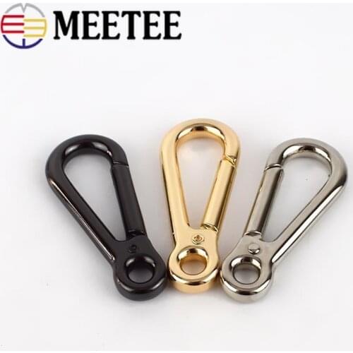 Meetee 2/4pcs Metal Accessory Snap Spring Hook Bag Shoulder Strap Hang Buckle Keychain DIY Chain Hardware Decor Materials BF033