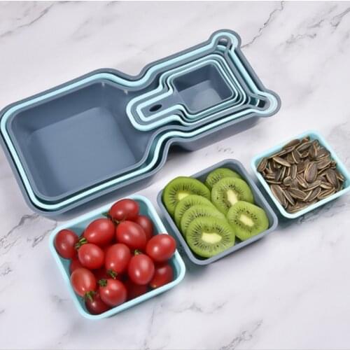 10-Piece Set Of Creative Fruit Platter Foldable Storage Box Snack Plate Candy Dessert Multi-Layer Partition Multi-Function Tools