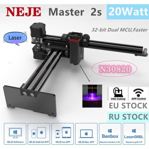 NEJE Master 2 Mini 10W Laser Engraver Cutter Engraving Machine,Support Wireless Bluetooth APP 360° Engraving - 110 x 120mm