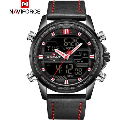 NAVIFORCE Top Luxury Brand Stainless Steel Quartz Watch Men Clock LED Digital Army Military Sport Wristwatches Relogio Masculino