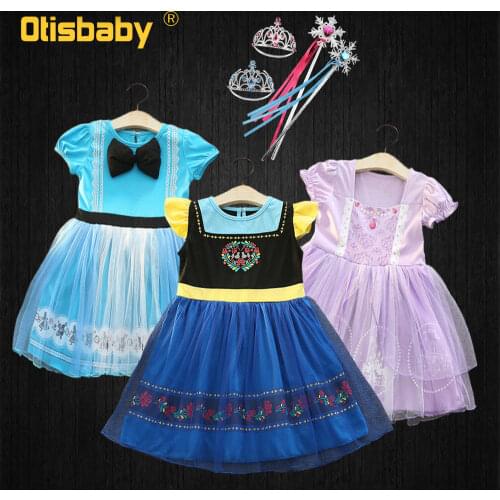 Girls Sofia Dress Snow Queen Elsa Anna Cosplay Costume 1 2 3 4 5 6 Years Girl Tutu Dress Halloween Carnival Costume Alice Dress