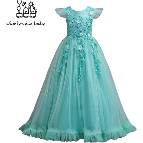 Princess Flower Girl Dress Teenage Summer Tutu Wedding Birthday Party Kids Dresses For Girls Children Costume Prom Designs 4-14Y