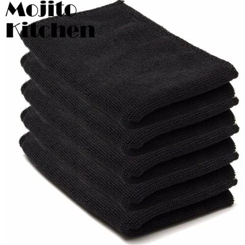 20pcs/set Car e Polishing Wash Towels Microfibers Detailing Cleaning Soft Cloths Home Window 30x40cm Black