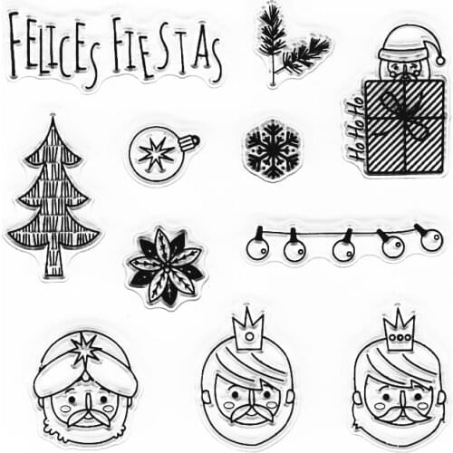 Spanish Christmas Clear Stamps Cartoon King Scrapbooking Stamps Happy Holidays Stamps